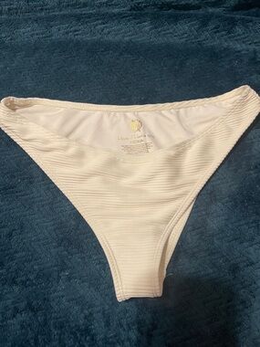 House of Harlow 1960 Cream Ribbed High-Cut Bikini Bottom NWOT